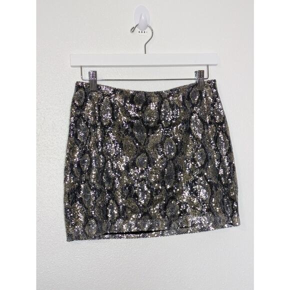 Express Dresses & Skirts - Express Women's Sequin Lined Mini Skirt Size XS Shimmer Glam Party Rocker